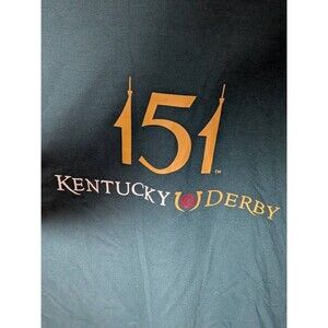 Kentucky Derby 151 T-Shirt Port & Company Large L 100% Cotton Green Horse Racing